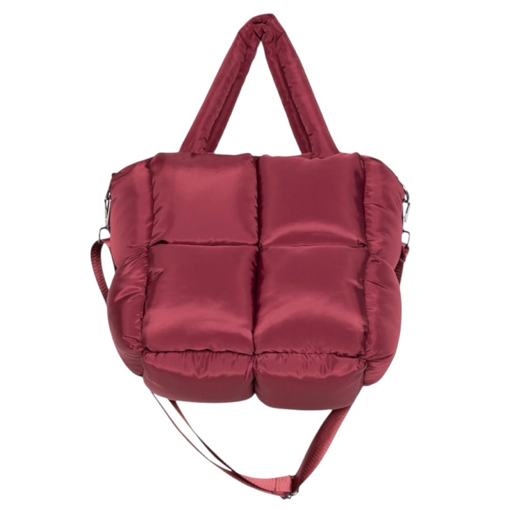 Katydid Wine Mini Puffer Tote Bag Burgundy Quilted Crossbody NWOT
